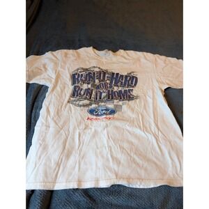 Vintage  Y2K‎ Ford Racing Barbed Wire T Shirt White Size XL